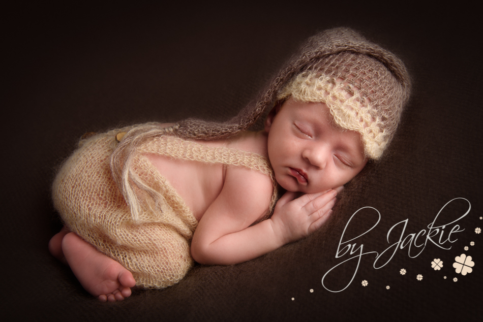 Photograph of newborn baby boy in sleepy hat by Babies By Jackie in Market Weighton, near York, Hull and Asselby
