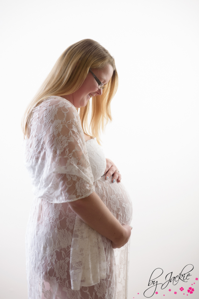 Photo of mum-to-be with her bump. Maternity photoshoot by Babies By Jackie in Yorkshire UK