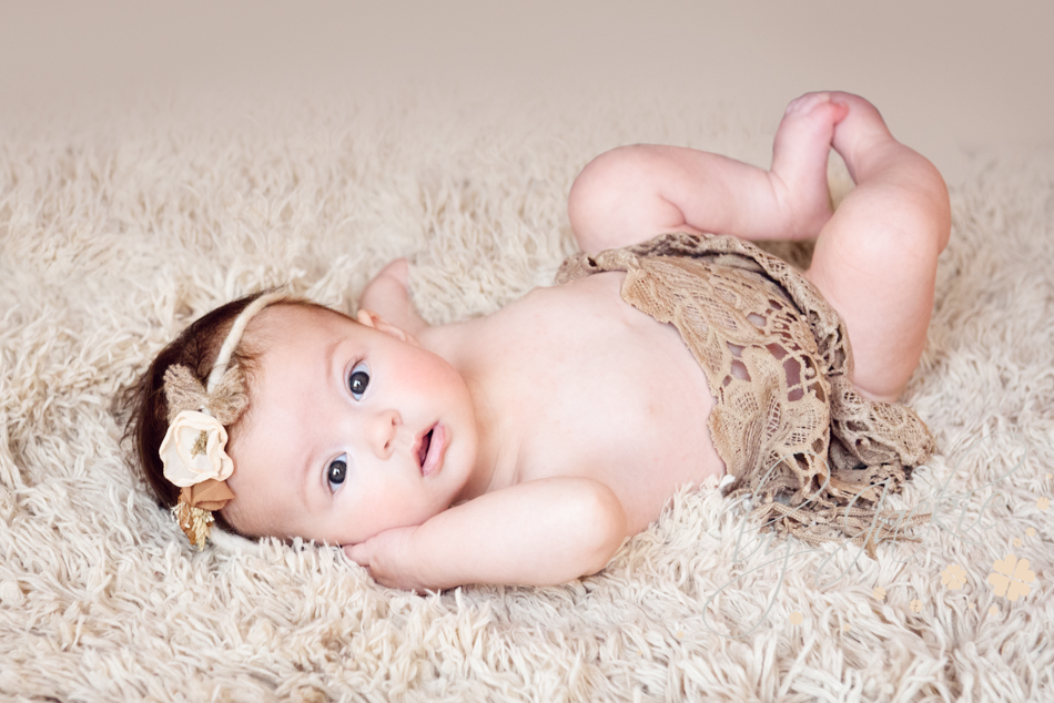 Four month old baby girl photographed by Babies By Jackie near York, Howden, Beverley, Hull and Selby